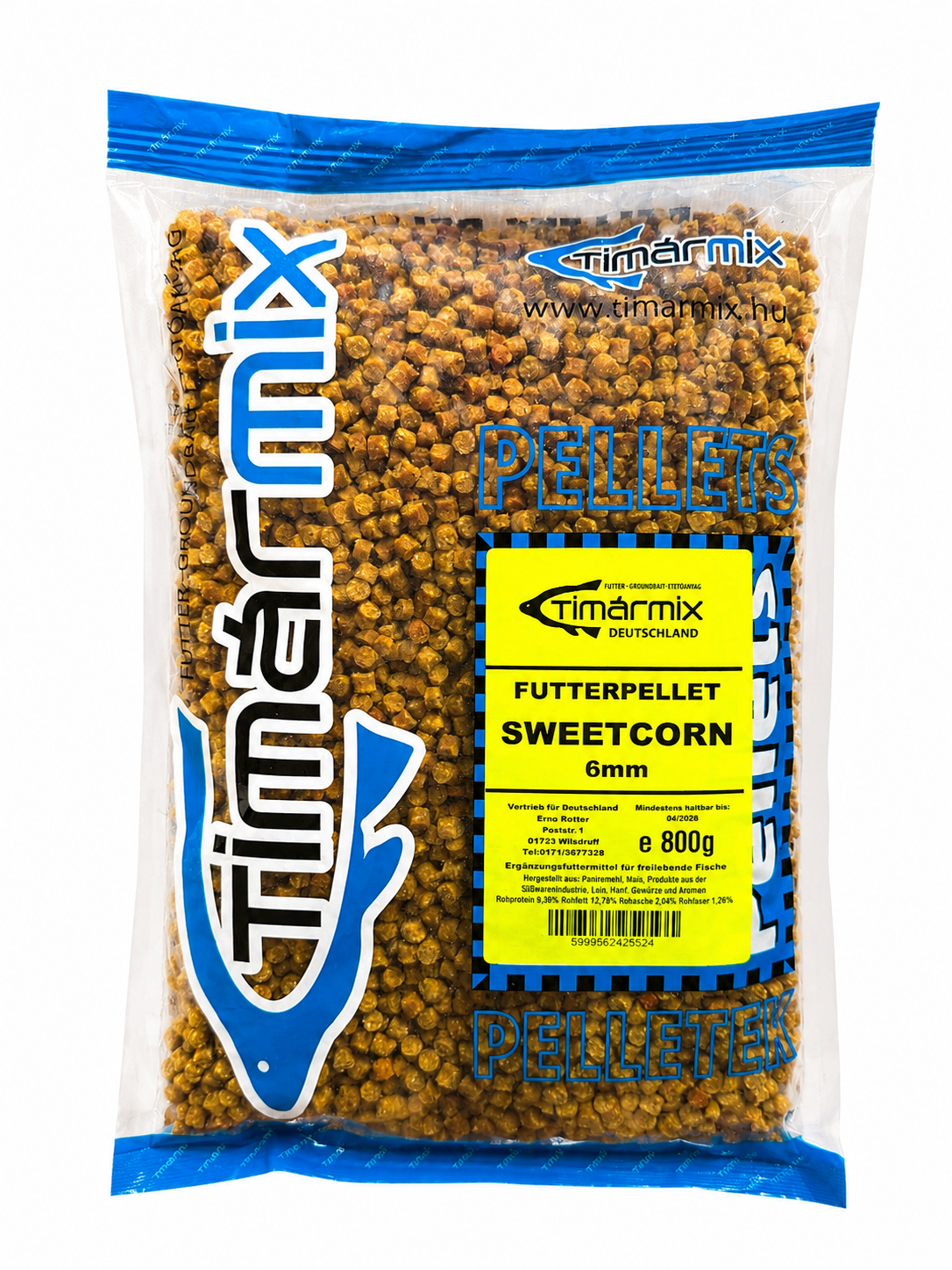 Futterpellets Sweetcorn 6 mm – 800 g | Lockpellets für Karpfen & Method Feeder