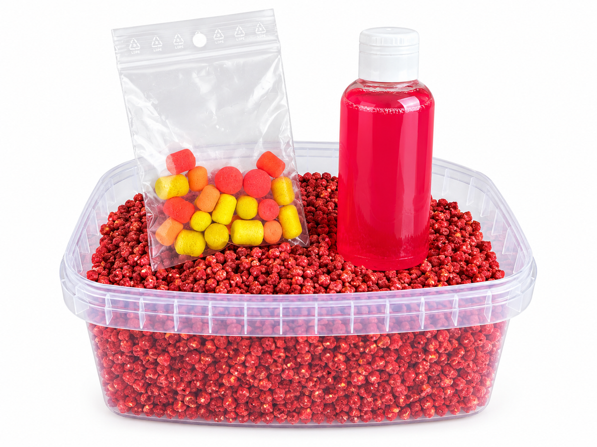 Method Feeder Fruit Mix Set 500Gramm | Pelletbox mit Aroma & Hakenköder 3in1