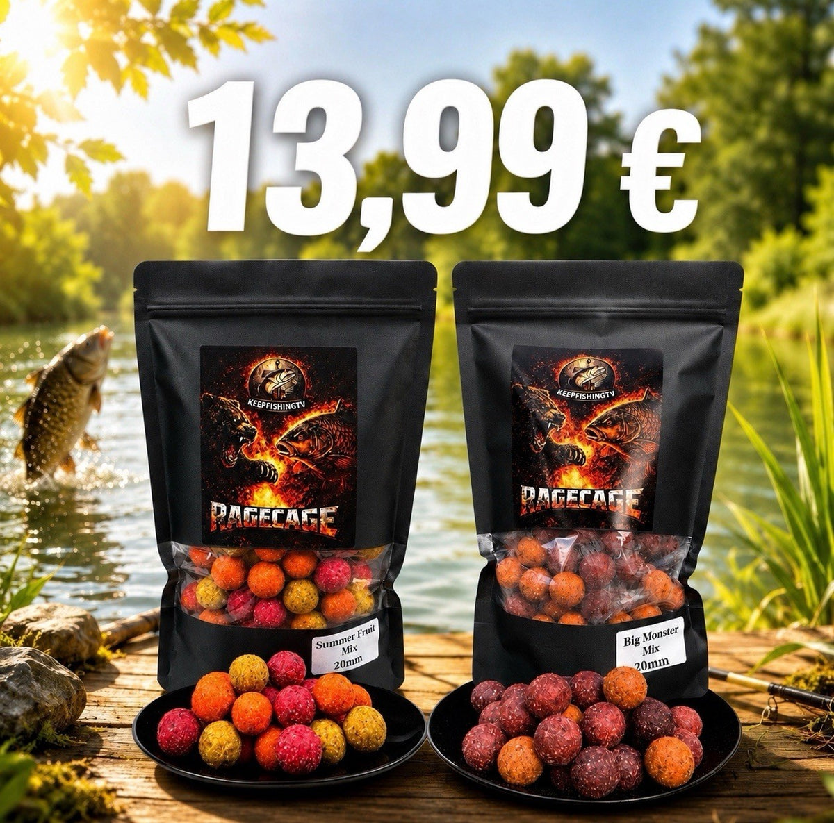2 KG Premium Boilies 20mm | Fruchtig & Fischig Karpfen Angeln Köder Fisch Angel
