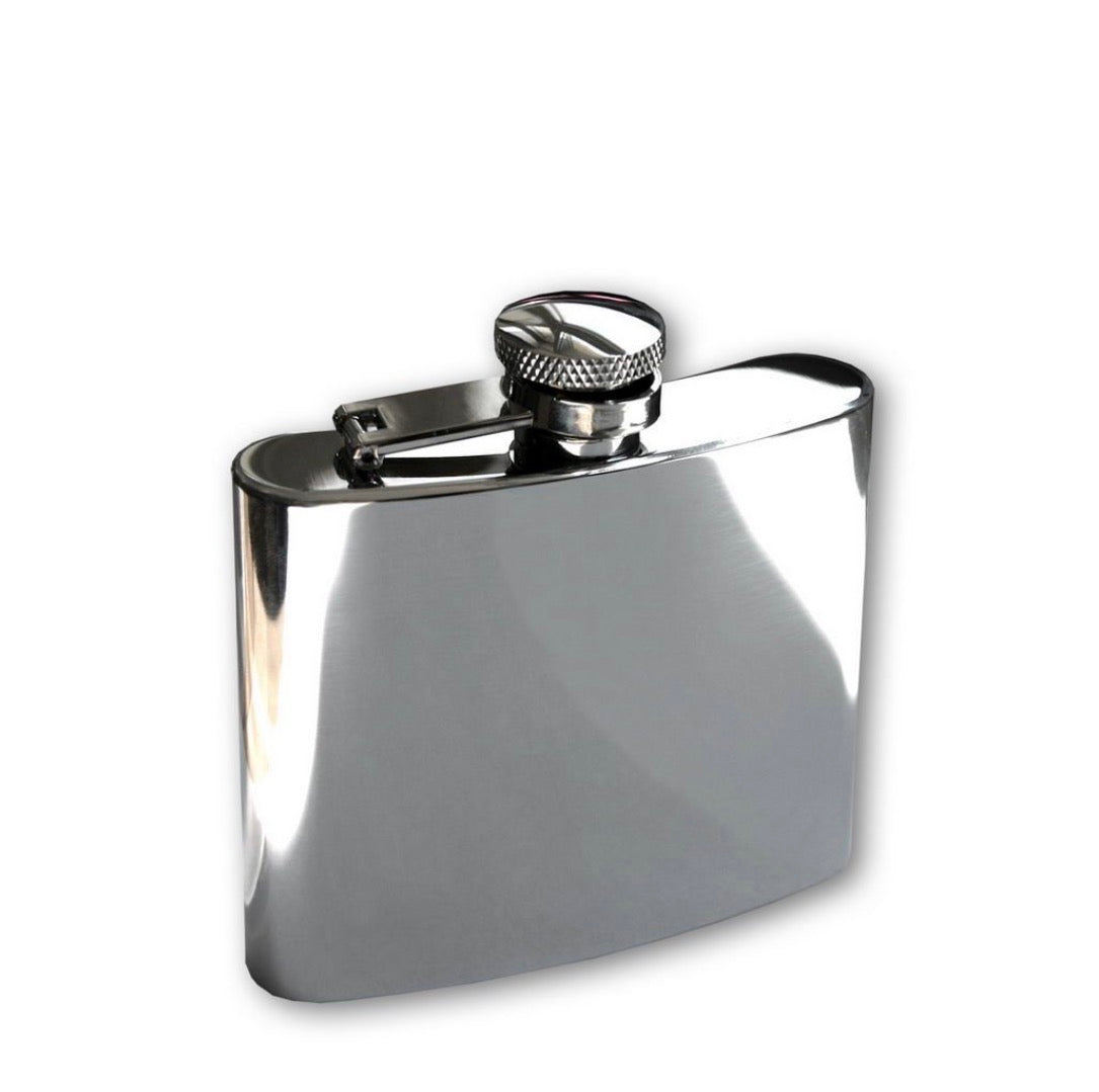 Mil-Tec Taschenflasche Edelstahl 110ml – Flachmann, poliert