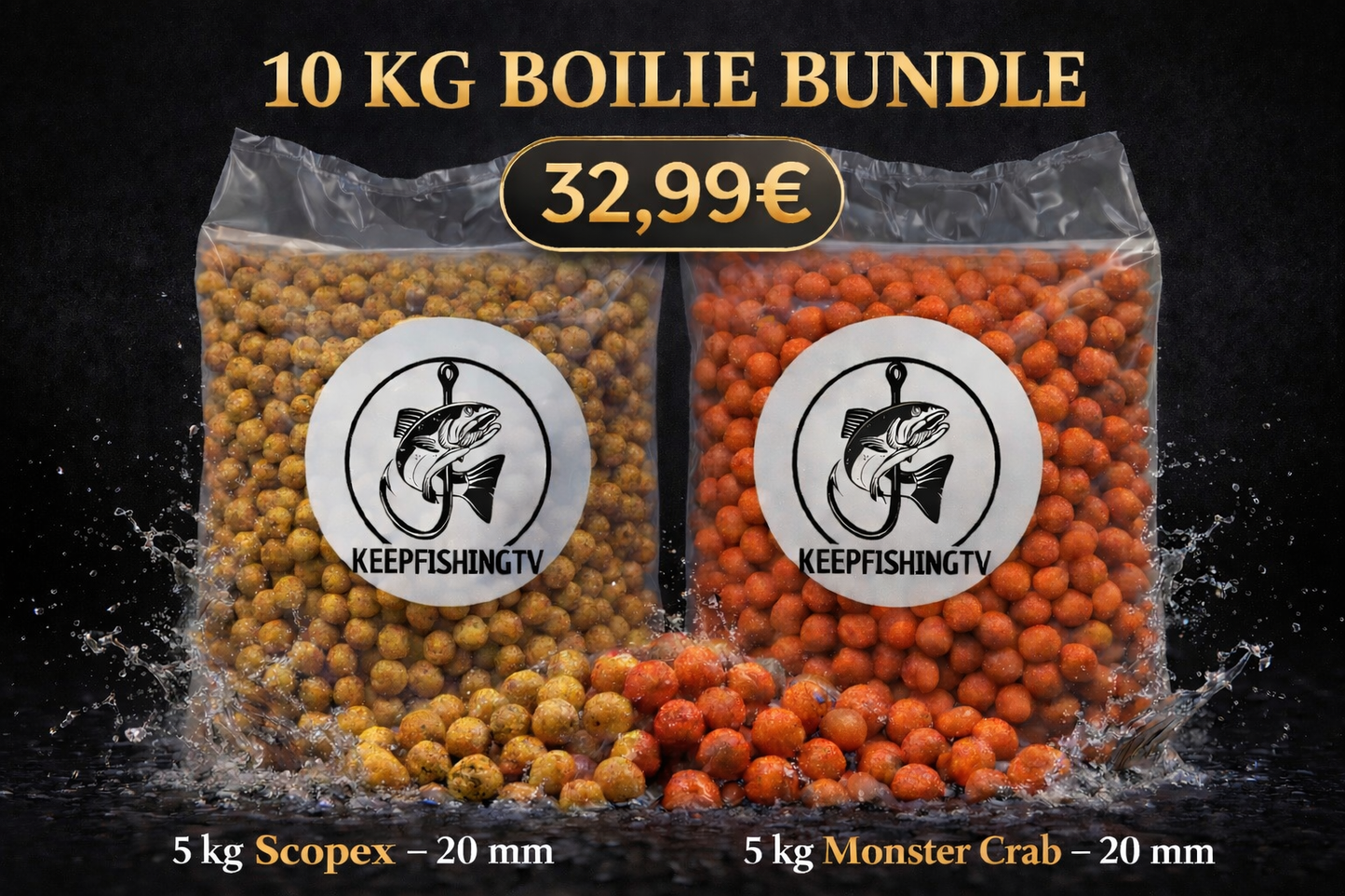 10kg Boilie Bundle – Scopex & Monster Crab – 20mm – Karpfen/Carp Top Preis!