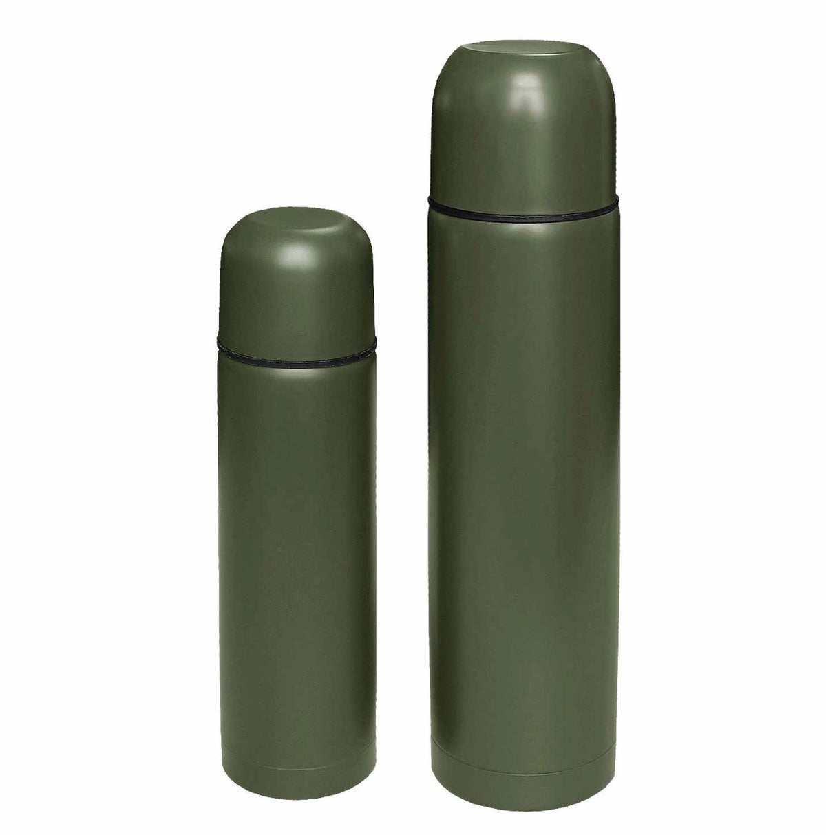 Vakuum-Thermosflasche Edelstahl 0,5 L & 1,0 L – Oliv | Thermoskanne für heiße & kalte Getränke
