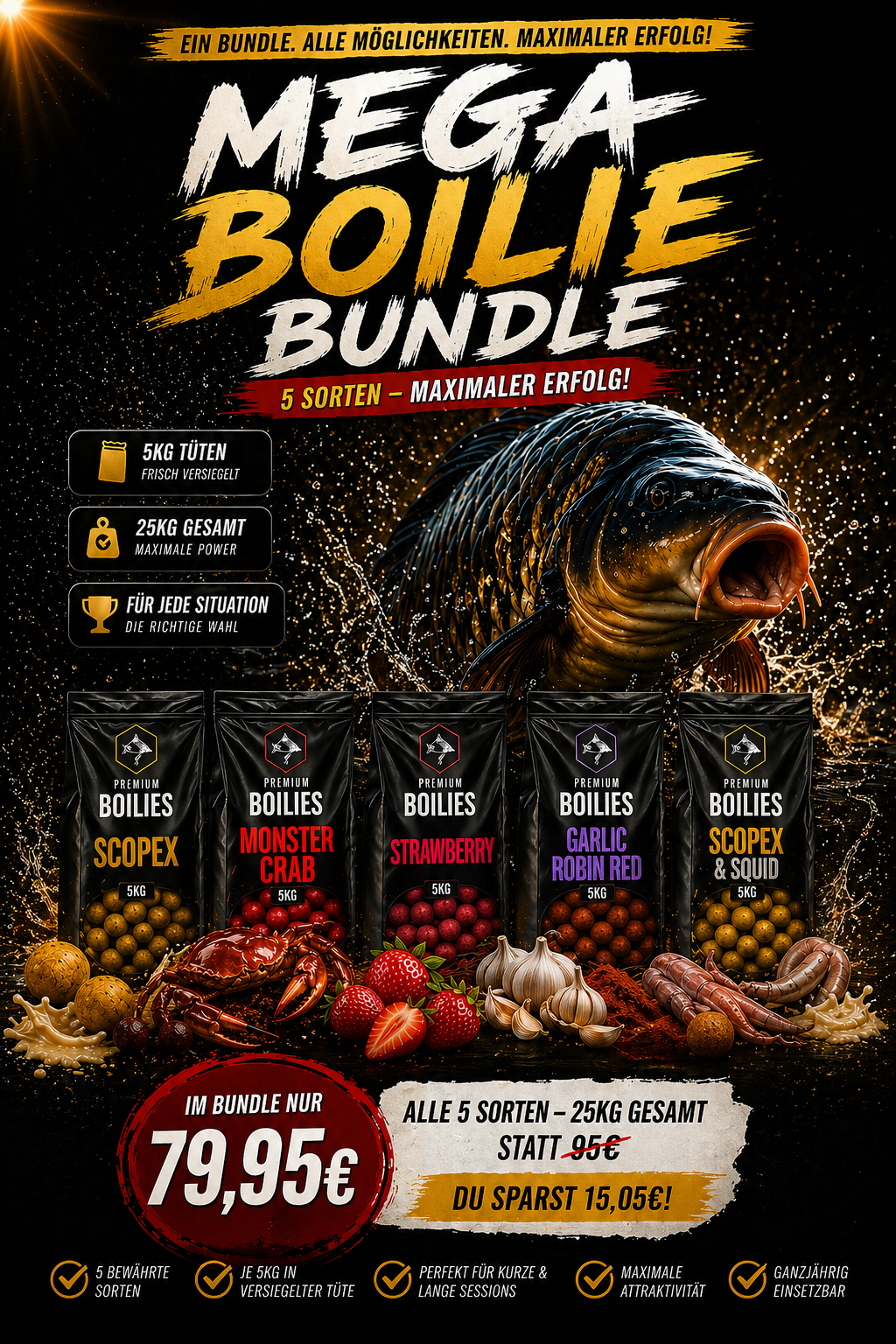 Mega Boilie Bundle 25KG | 20mm Mix